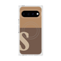 プレミアムスクエアケース with Pixelsnap［ オリジナル - initial two tone - S brown ］