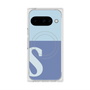 プレミアムスクエアケース with Pixelsnap［ オリジナル - initial two tone - S blue ］
