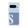 プレミアムスクエアケース with Pixelsnap［ オリジナル - initial two tone - S blue ］