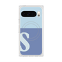 プレミアムスクエアケース with Pixelsnap［ オリジナル - initial two tone - S blue ］