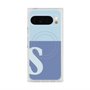 プレミアムスクエアケース with Pixelsnap［ オリジナル - initial two tone - S blue ］