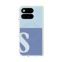 プレミアムスクエアケース with Pixelsnap［ オリジナル - initial two tone - S blue ］
