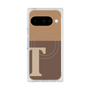 プレミアムスクエアケース with Pixelsnap［ オリジナル - initial two tone - T brown ］