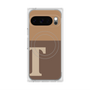 プレミアムスクエアケース with Pixelsnap［ オリジナル - initial two tone - T brown ］