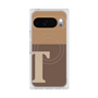 プレミアムスクエアケース with Pixelsnap［ オリジナル - initial two tone - T brown ］