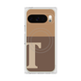 プレミアムスクエアケース with Pixelsnap［ オリジナル - initial two tone - T brown ］