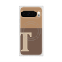 プレミアムスクエアケース with Pixelsnap［ オリジナル - initial two tone - T brown ］
