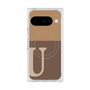 プレミアムスクエアケース with Pixelsnap［ オリジナル - initial two tone - U brown ］