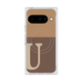 プレミアムスクエアケース with Pixelsnap［ オリジナル - initial two tone - U brown ］