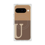 プレミアムスクエアケース with Pixelsnap［ オリジナル - initial two tone - U brown ］