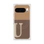 プレミアムスクエアケース with Pixelsnap［ オリジナル - initial two tone - U brown ］