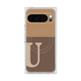 プレミアムスクエアケース with Pixelsnap［ オリジナル - initial two tone - U brown ］