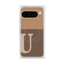 プレミアムスクエアケース with Pixelsnap［ オリジナル - initial two tone - U brown ］