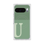 プレミアムスクエアケース with Pixelsnap［ オリジナル - initial two tone - U green ］