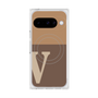 プレミアムスクエアケース with Pixelsnap［ オリジナル - initial two tone - V brown ］