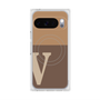 プレミアムスクエアケース with Pixelsnap［ オリジナル - initial two tone - V brown ］