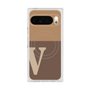 プレミアムスクエアケース with Pixelsnap［ オリジナル - initial two tone - V brown ］