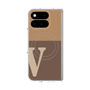 プレミアムスクエアケース with Pixelsnap［ オリジナル - initial two tone - V brown ］