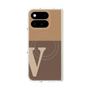 プレミアムスクエアケース with Pixelsnap［ オリジナル - initial two tone - V brown ］
