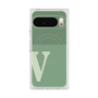プレミアムスクエアケース with Pixelsnap［ オリジナル - initial two tone - V green ］