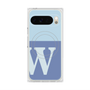 プレミアムスクエアケース with Pixelsnap［ オリジナル - initial two tone - W blue ］