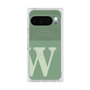 プレミアムスクエアケース with Pixelsnap［ オリジナル - initial two tone - W green ］