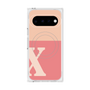 プレミアムスクエアケース with Pixelsnap［ オリジナル - initial two tone - X pink ］