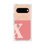 プレミアムスクエアケース with Pixelsnap［ オリジナル - initial two tone - X pink ］