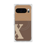 プレミアムスクエアケース with Pixelsnap［ オリジナル - initial two tone - X brown ］