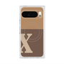 プレミアムスクエアケース with Pixelsnap［ オリジナル - initial two tone - X brown ］