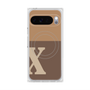 プレミアムスクエアケース with Pixelsnap［ オリジナル - initial two tone - X brown ］