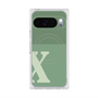 プレミアムスクエアケース with Pixelsnap［ オリジナル - initial two tone - X green ］