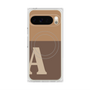 プレミアムスクエアケース with Pixelsnap［ オリジナル - initial two tone - A brown ］