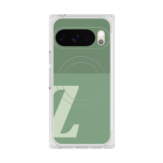 プレミアムスクエアケース with Pixelsnap［ オリジナル - initial two tone - Z green ］