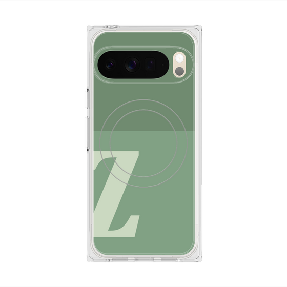 プレミアムスクエアケース with Pixelsnap［ オリジナル - initial two tone - Z green ］