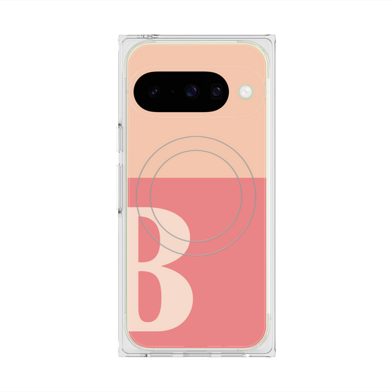 プレミアムスクエアケース with Pixelsnap［ オリジナル - initial two tone - B pink ］