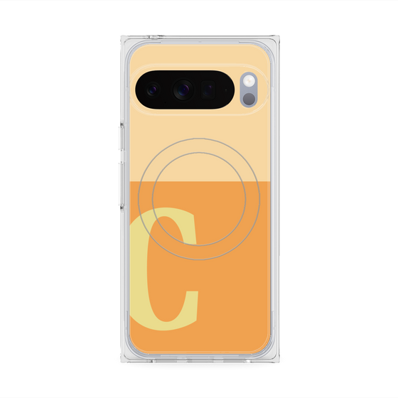 プレミアムスクエアケース with Pixelsnap［ オリジナル - initial two tone - C orange ］