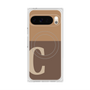プレミアムスクエアケース with Pixelsnap［ オリジナル - initial two tone - C brown ］