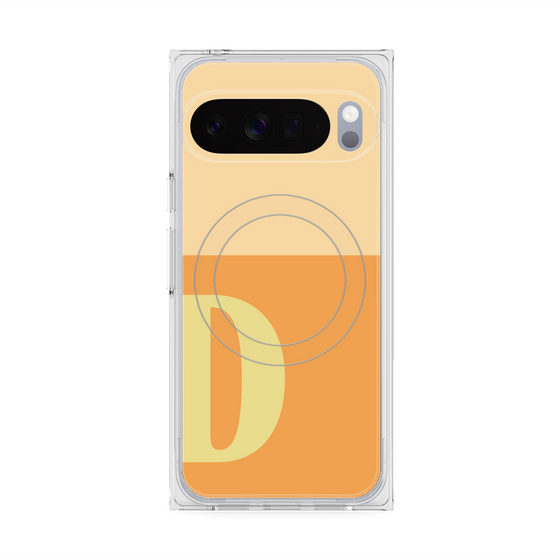 プレミアムスクエアケース with Pixelsnap［ オリジナル - initial two tone - D orange ］