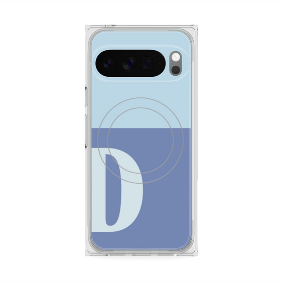 プレミアムスクエアケース with Pixelsnap［ オリジナル - initial two tone - D blue ］
