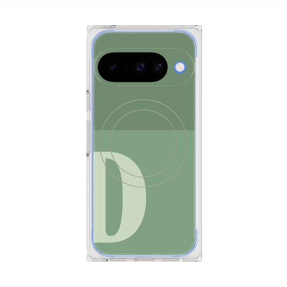 プレミアムスクエアケース with Pixelsnap［ オリジナル - initial two tone - D green ］