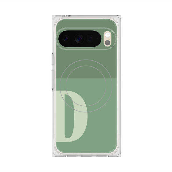 プレミアムスクエアケース with Pixelsnap［ オリジナル - initial two tone - D green ］