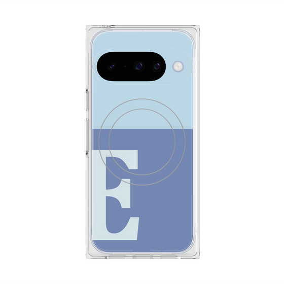 プレミアムスクエアケース with Pixelsnap［ オリジナル - initial two tone - E blue ］