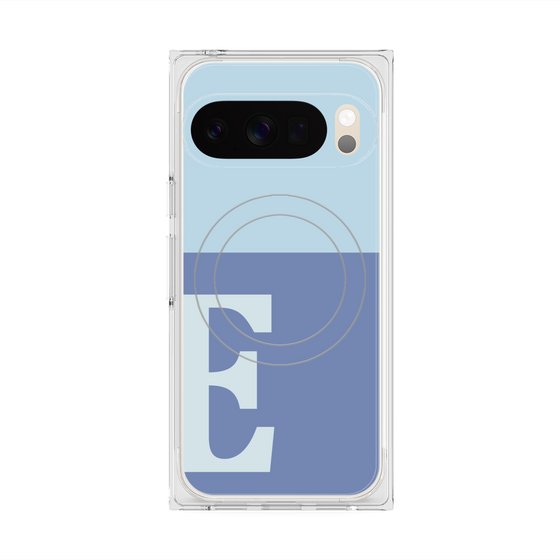 プレミアムスクエアケース with Pixelsnap［ オリジナル - initial two tone - E blue ］