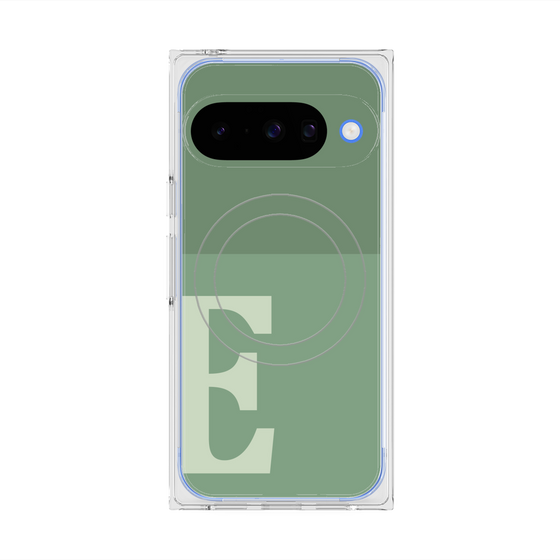 プレミアムスクエアケース with Pixelsnap［ オリジナル - initial two tone - E green ］