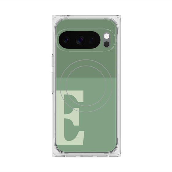 プレミアムスクエアケース with Pixelsnap［ オリジナル - initial two tone - E green ］