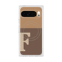 プレミアムスクエアケース with Pixelsnap［ オリジナル - initial two tone - F brown ］