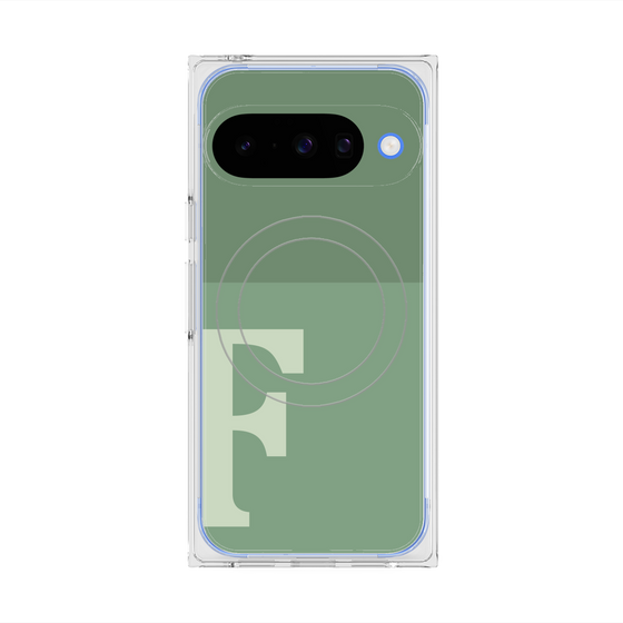 プレミアムスクエアケース with Pixelsnap［ オリジナル - initial two tone - F green ］