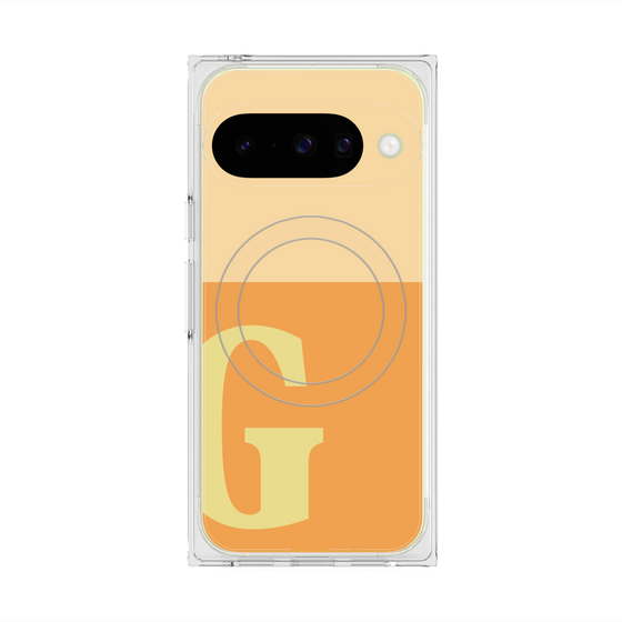 プレミアムスクエアケース with Pixelsnap［ オリジナル - initial two tone - G orange ］