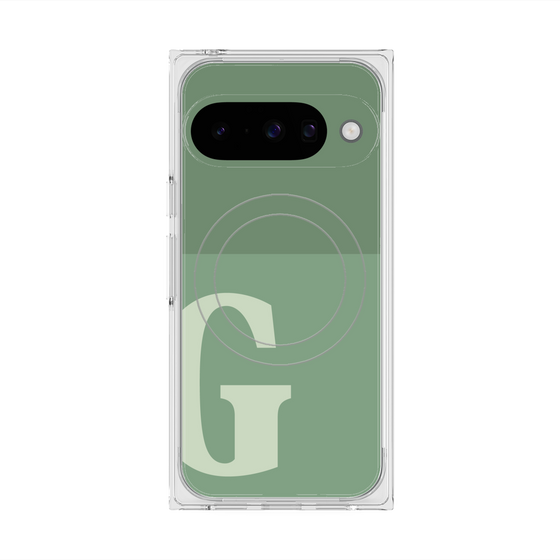 プレミアムスクエアケース with Pixelsnap［ オリジナル - initial two tone - G green ］